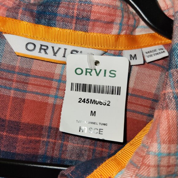 Orvis Womens Plaid Tech Flannel Tunic Shirt M Cotton Blend Long Sleeve 2512 - Picture 4 of 9